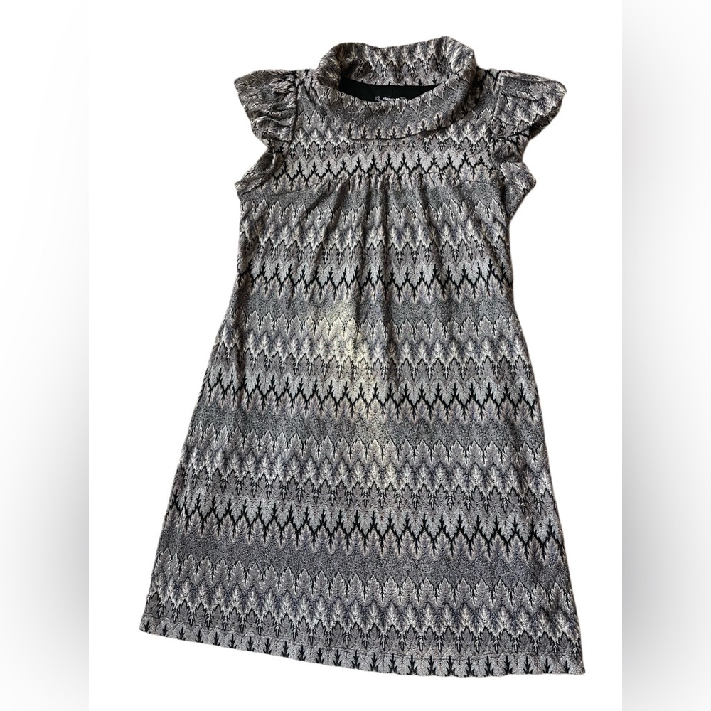 Sequin Hearts Black and Gray Casual Dress